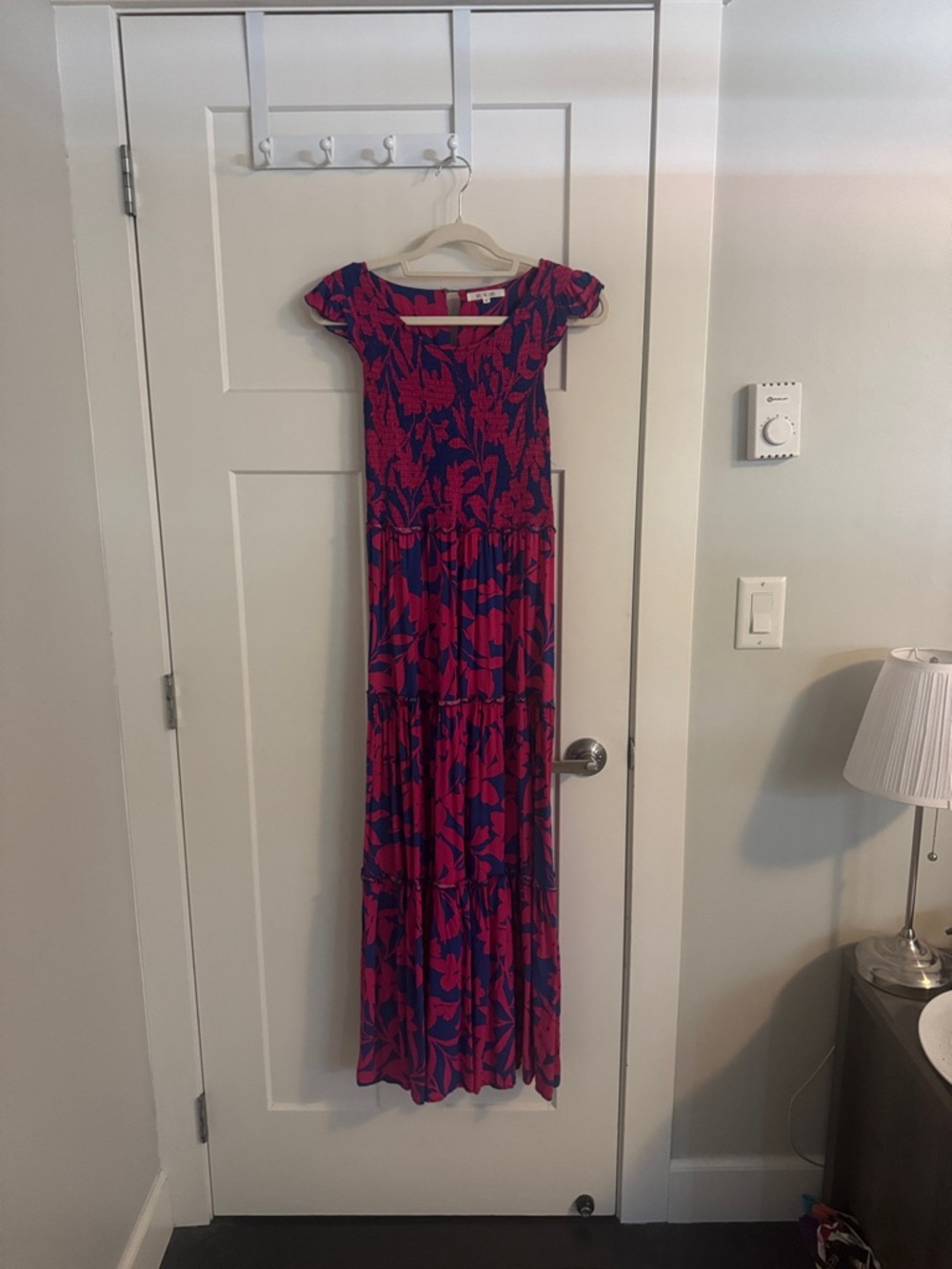 Women’s Pink & Blue Floral Maxi Dress